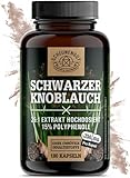 Schwarzer Knoblauch -1500mg je Tagesdosis- WICHTIG: 25:1 Extrakt (=37500mg Knoblauch) +15% Polyphenole & SAC I 180 Knoblauch Kapseln I Fermentiert + Laborgeprüft -DE- SCHEUNENGUT®