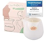 Badefee Massagekerze KUSCHELZEIT (Duft weiße Malve, Körperpflege + Massage, natürliche Inhaltsstoffe, für mehrere Anwendungen)