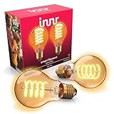 innr E27 Smart Filament LED Glühbirne, Zigbee E27 Lampe, Dimmbar, Funktioniert mit Hue*/ Home Assistant/Homey/Alexa (Bridge erforderlich), Warmweiß, 550lm, 2-Pack