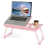 Cinica Laptop-Schreibtisch-Tablett Betttisch, verstellbarer faltbarer Schreibtisch-Notebook-Ständer, Lesehalter mit Getränkehalter, tragbarer Tisch für Picknick und Essen/Schreiben/Arbeiten am