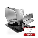 EUREL RS94 Vollmetall Allesschneider Made in EU, Metallschneidfläche, Einstellen der Messergeschwindigkeit, Edelstahlklinge, Automatische Kabelaufbewahrung, Servier&Aufbewahrungsschale-Set 100W
