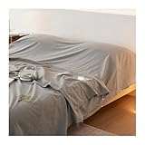 DHJKFU 2in1 Hüttenschlafsack 160x210cm 190x210cm Baumwolle-Leinen Ultra leicht Dünner Komfort Reiseschlafsack Sommer Schlafsack Innenschlafsack(Light Gray,160x210cm - 63'x82')