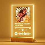 iDIY Spotify Glas personalisiert mit Foto LED - Song cover glas Bild mit Foto aus Acryl Fotogeschenke für Frauen Männer zum Jahrestag, Geburtstag, Valentinstag