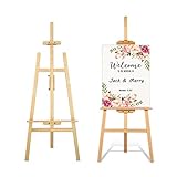 Staffelei, 150cm Staffelei Holz Groß, Holzstaffelei für Kinder und Erwachsene Kiefernholz, Leinwand Ständer Hochzeit Staffeleien Feldstaffelei Staffelei Hochzeit, Fasst bis zu 100 cm Leinwand