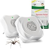 GARDIGO® Spinnenabwehr Ultraschall Stecker - 2er Set I Ultraschall Schädlingsbekämpfer für das Haus gegen Spinnen | 25m² | 27 kHz | Anti Spinnen Stecker | Insektenabwehr Insektenstecker