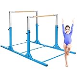 COSTWAY Gymnastik Turnreck, Reckstange höhenverstellbar & breiteverstellbar, Reck Turnen bis 100kg belastbar, Turnstange für Zuhause & Fitnessstudio