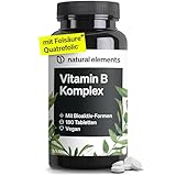 Vitamin B Komplex - 180 Tabletten - Premium: Mit Bio-Aktivformen, Quatrefolic® & Kofaktoren - vegan, hochdosiert, ohne unnötige Zusätze – in Deutschland produziert & laborgeprüft