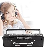 Klassischer Kassettenspieler, tragbare Boombox mit Doppelband-Player, AM/FM-Radio, MP3/U-Disk/TF-Kartenwiedergabe, Ein-Klick-Aufnahme, Transkription