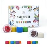 Miniwerk Bio Knete Set Kinder 6x100gr., Geschenk Mädchen & Jungen 4 5 Jahre – Knete ab 2 Jahre ungiftig und vegan – Schultüte Füllung & Kindergeburtstag (Rot, Blau, Grün, Gelb, Braun, Weiß), Softknete