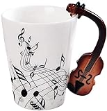 eKsdf Kaffeetasse Porzellan Teetasse mit Motiv kerative Keramiktasse mit Geige Henkel Geschenk Tasse Büro Zuhause Kaffeebecher für heiße und kalte Getränke (Type-1)