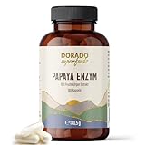 Papain Enzym Kapseln 100.000 u/g aus 10:1 Papaya Extrakt | 180 Stück – 1250 mg pro Tagesdosis (aus 12.500 mg Papaya !) | 3 Monatsvorrat Vegan – Dorado Superfoods®