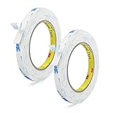 2 Rollen 3m Doppelseitiges Klebeband, Klebestreifen Wasserdichtes Weiß Doppelklebeband Schaumstoff Pe Selbstklebend 6m Länge,1cm Breite Für Home Und Auto Dekorationen