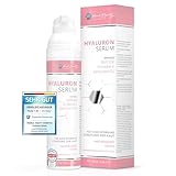 Hyaluron Serum hochdosiert 100ml - mit Anti Aging Booster Avocado-Öl, Peptiden und Vitamin E – vegane Anti-Falten Gesichtscreme für Augen, Hals und Dekolleté mit quervernetzter Hyaluronsäure