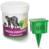 GARDIGO® Katzenschreck Granulat inklusive Beet-Stecker | 300g | Katzenschreck für Garten mit Eukalyptus Citriodora Öl I Made in Germany I Katzenabwehr für Haus und Garten | Katzenvertreiber