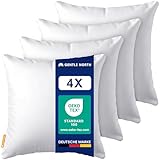 Gentle North Kopfkissen (40x40 cm groß) - 4er Set Kissen für Bett und als Dekokissen - Mit Reißverschluss für Füllung - Sofakissen - Zierkissen für Couch und Sofa - Ökotex - Waschbar bis 60° - Weiß