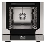 HENDI Kombidämpfer, Compact Touch, mit 4x Backbleche, mit 1 reversibler Lüfter, 99 programmierbaren Einstellungen, Heißluft- mit Dampf-Backofen, Dampfgarer, 230V/3300W, 590x709x(H)589mm, Edelstahl