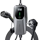 VDLPOWEREU EV Ladegerät Typ 2, 3,6 kW Auto Ladekabel, Ladegerät für Elektrofahrzeuge, 16 A, 5M, einphasig, EU Schuko, IP65 (IEC 62196-2)