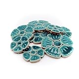 EDFLIFE Glasierte Keramik-Mosaikfliesen zum Basteln, 209 g Blumen-Porzellan-Mosaikfliesen zum Basteln, Flora Muster China Fliesen für Mosaik-Kunstprojekte und Outdoor-Dekorationen (grün)