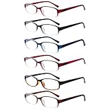 COJWIS 6 pack Lesebrille Blaulichtfilter Brille für Damen und Herren Federscharnier Lesehilfe Blendfreie UV Brille (6 Farbe Mischen, 2.5)