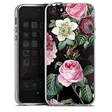DeinDesign Silikon Hülle kompatibel mit Apple iPhone 5s Case transparent Handyhülle Blumen Vintage Retro