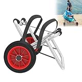 UISEBRT Kajakwagen Faltbare Kanuwagen bis 100 kg Tragfähigkeit mit 3m Gurtbändern AluminiumTransportwagen SUP Bootswagen für Schlauchboot Kanu Kaja
