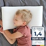 KNERST® Kinderkopfkissen - Ergonomisches Kissen Kinderzimmer mit Memory-Schaum - Kissen 25x50 cm ideal als Kinderkissen - Kopfkissen 25x50 für erholsamen Schlaf inkl. Kissenbezug - Kissen Kinder