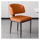 MEHWSAR Gepolsterter Schminkstuhl, Esszimmerstühle, ergonomischer Lederstuhl mit bequemem, dickem Kissen und Rückenlehne, gepolsterter Freizeit-Seitenstuhl for das Wohnzimmer(Orange)