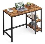 VASAGLE Tisch, Computertisch, Bürotisch, 100 x 50 x 76 cm, moderner Stil, für Arbeitszimmer, Schlafzimmer, Wohnzimmer, vintagebraun-schwarz LWD046B01