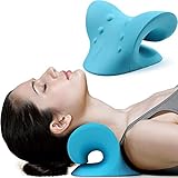 RESTCLOUD Nacken- und Schulterentspanner, Zervikal-Traktionsgerät für TMJ-Schmerzlinderung und Halswirbelsäulenausrichtung, Chiropraktikkissen Nackendehner (Hellblau)