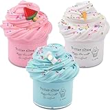 3 Pack Butterschleim Set – Superweicher DIY-Spaß für Kinder (70 ml pro Stück, Nicht klebrig & sicher), Fluffy Butter Slime Set, Fun Crystal Slime Kit, Spielzeug für Jungen & Mädchen (3)