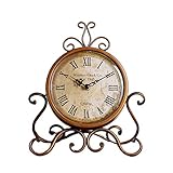 Zkydhbd Batteriebetriebener Tisch Uhr Home Schlafzimmer Wohnzimmer Bürodekor Vintage Retro Eisenverzierung