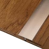 GOUZIBHD T-Form Bodentrennleiste, Aluminium Boden-Übergangsstreifen, 2 Zoll breite Teppichschwellenübergang, Schwellenabdeckungsleiste Bodenprofil für Teppich Fliesen Türspalten(Color:Silber)
