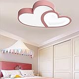 SHZICMY LED Cartoon Deckenleuchte Kinder Schlafzimmer Deckenleuchte Herz Deckenleuchte Dimmbare Deckenlampe mit Fernbedienung (Rosa)