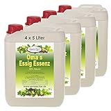 4x 5L Oma`s Essigessenz 25% Säure Unser Geschmackssieger für die gute Küche & Haushalt / Entkalken / Reinigen ohne Chemie mit Essig Essenz
