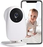 nooie Babyphone mit Kamera, Baby Kamera WLAN, Baby Monitor with Camera und APP, Gegensprechfunktion 1080P HD Nachtsicht Kompatibel mit Alexa und 2.4Ghz WiFi, Bewegungs Geräuscherkennung, Indoor
