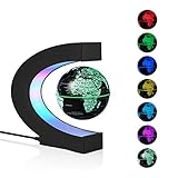 Magnetische Levitation Floating Weltkarte Globus Multi-Color Changing Rotating Levitating Globe mit LED-Leuchten Büro Home Desk Dekoration Gadget für Freund Lehrer Business Geburtstag Geschenk