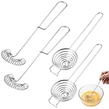 4-teiliges Edelstahl-Set Spiralbesen, Schneebesen, Küchenhelfer Zum Mischen, Rühren Und Schlagen, Ideal Für Backen Und Kochen, Langlebig Und Spülmaschinenfest