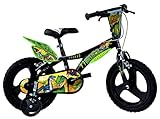 Dinosaurier Kinderfahrrad Dino- Trex Jungenfahrrad | TÜV geprüft | Original | Kinderrad mit Stützrädern - Das Fahrrad als Geschenk für Jungen (14, Zoll)