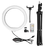 10 Zoll RGB LED Ringlicht mit Desktop - Stativ, RGB Farbmodus, 360 Grad Schwenkbar - Tragbar, Helle Ausleuchtung, Für Live Stream und Fotografie