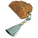 VILLFUL Holzkamm mit Anhänger Quaste Tragbarer Haarentwirrer für Frauen Männer Sanfter Haarentwirrer für Nasses und Trockenes Haar Kompakt Leicht Geeignet für Haartypen