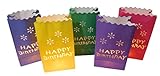 10 Stück Papier Lichttüten Lichtertüten Geburtstag Happy Birthday für Teelichter Kerzen Laternen bunt Kerzenhalter Deko Tischdeko Kerzentüten