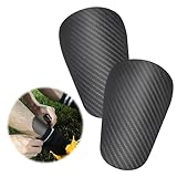 Wekuw Mini Schienbeinschoner Fußball, 2 Stück Gestreift Fußball Schienbeinschoner Klein Mini Schienbeinschoner Shin Pads Schutzausrüstung 10 x 6 cm für Männer Frauen Kinder Jungen Mädchen(Schwarz)