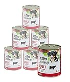 Dehner Lieblinge Hundefutter Adult, Rind und Herz, 6 x 800 g (4.8 kg)