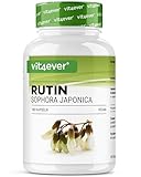 Rutin 500 mg - 180 Kapseln (6 Monatsvorrat) - Premium: 95% echtes Rutin aus natürlichem Sophora japonica Extrakt - Hochdosiert - Ohne Zusätze - Vegan