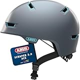 ABUS Stadthelm Scraper 3.0 ACE - Robuster Fahrradhelm für den Stadtverkehr - für Damen und Herren - Grau/Blau, Größe: L