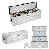 ACXIN Aufbewahrungsbox Alubox 800x220x225 mm, Aluminium Werkzeugkiste mit Schloss und 2 Schlüsseln, Robuste abschließbare Deichselbox für den Anhänger, stabil und wasserdicht (Silber)