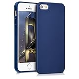 kwmobile Case kompatibel mit Apple iPhone SE (1.Gen 2016) / iPhone 5 / iPhone 5S Hülle - Schutzhülle aus Silikon metallisch schimmernd - Handyhülle Metallic Blau