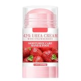 Urea Creme 42% mit Erdbeere - Fußcreme für rissige Fersen und trockene Haut - Urea Cream Stick für rissige Fersenbehandlung, Knie, Ellbogen und Hände - feuchtigkeitsspendende Hornhaut Fußpflegecreme