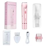 Elektrischer Damenrasierer 2-in-1, Intimrasierer Bikini Trimmer, IPX7 Wasserdicht, USB Aufladung, Pink