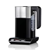 Bosch kabelloser Wasserkocher TWK8613P, Abschaltautomatik, Überhitzungsschutz, Temperaturwahl, Warmhaltefunktion, 1,5 L, 2400 W, schwarz